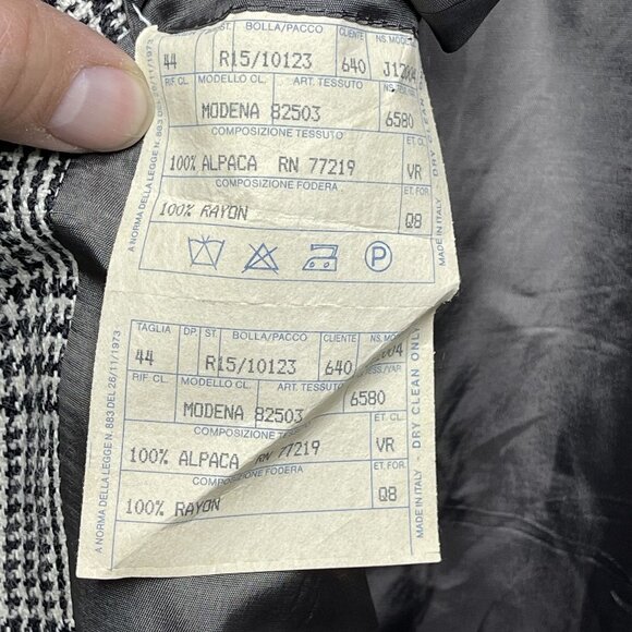 Vito Rufolo Vintage Alpaca Houndstooth Plaid Blazer Jacket Men's 44 Italian Made - Picture 6 of 13